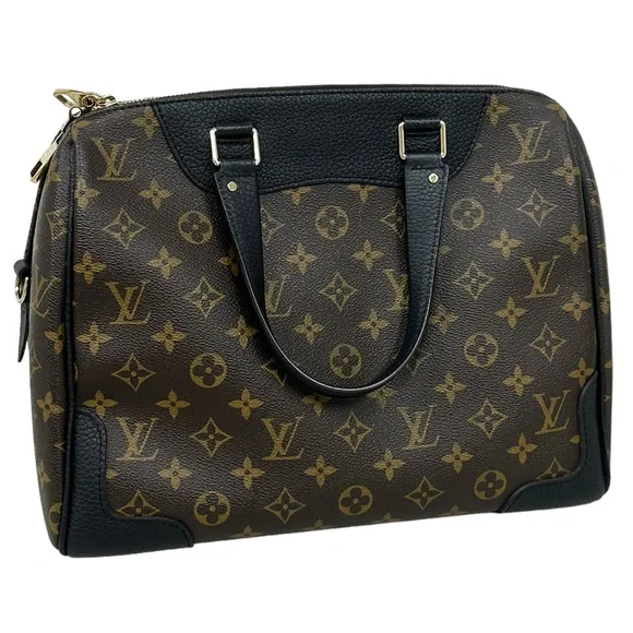 Louis Vuitton Retiro Brown Monogram Nior Black Satchel Duffle Crossbody Canvas - Picture 9 of 13